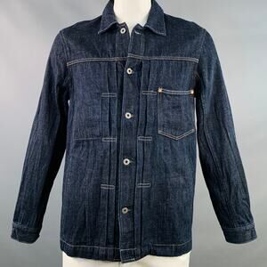 ONI DENIM Size L Indigo Contrast Stitch Denim Twill Trucker Jacket